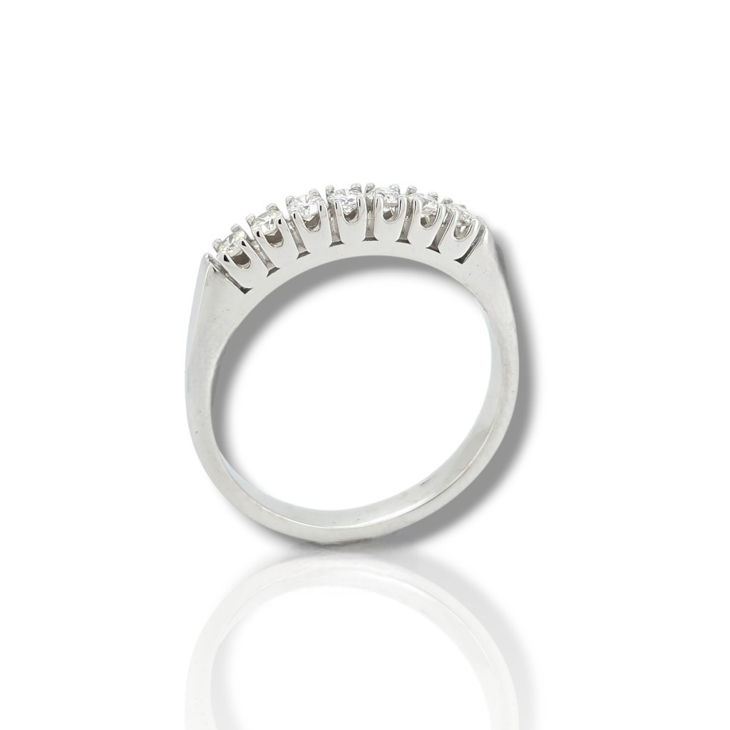 Δαχτυλίδι σειρέ απο λευκόχρυσο κ18 με 7 διαμάντια (code T2891)